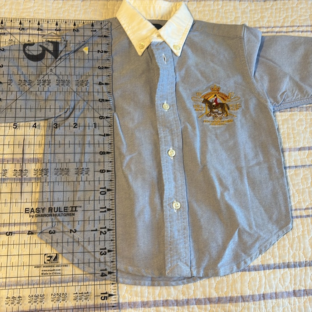 Ralph Lauren 18M Boys Button Up Shirt with Emblem on Chest - Picture 8 of 11